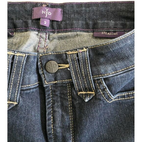 NYDJ Straight Leg Jeans Womens Size 2 Dark Denim Mid Rise - Picture 10 of 12